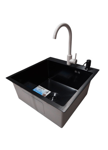 Комплект кухонної мийки HM 50х50 NANO BLACK PVD (3.0/1.0 мм) Kraft (361242226)