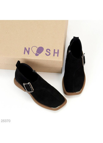 No Brand 🤎 Туфли "Belle" из натуральной замши черный з, — (363058421)