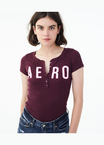 Бордовая летняя бордовая футболка - женская футболка a0072w Aeropostale