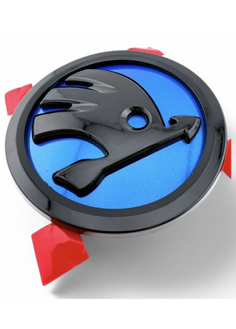 Емблема значок логотип на капот, багажник Шкода 90мм Синя Skoda (354698394)