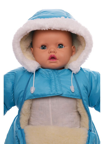 Чоловічок на хутрі для хлопчика без логотипу блакитний 74 см (51185) BABYKROHA (297197496)