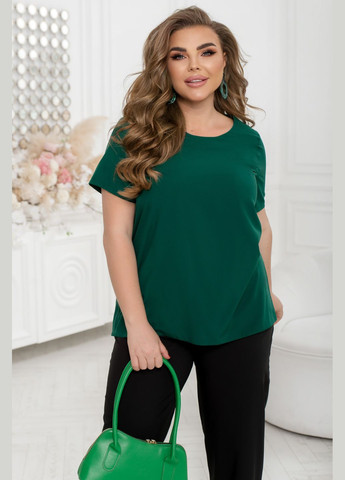 Зеленая летняя классическая однотонная блузка No Brand