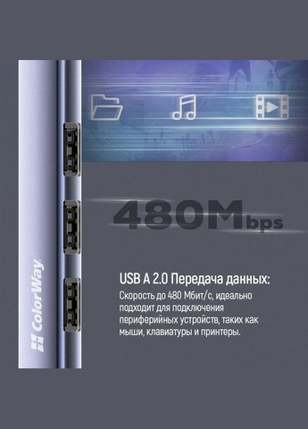 USB-хаб СolorWay USB Type-C 4-в-1 (CW-HUB04) Colorway (336957362)
