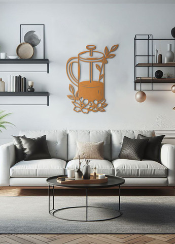 Декоративное панно из дерева, настенный декор для дома "Заварщик", оригинальный подарок 70х53 см Woodyard (292012905)