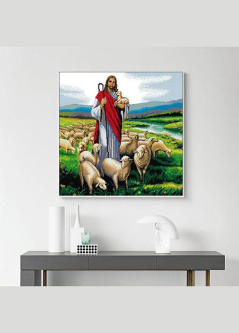 Набір для вишивання за нанесеною на канву схемою "Jesus Shepherd 6". AIDA 14CT printed 55*55 см Joy Sunday (313613652)