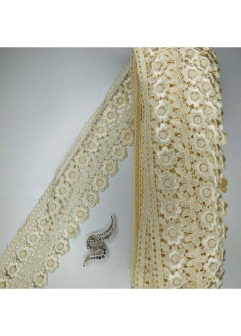 (1 метр) Кружево макраме 7.5 см цвет - молочный (25м-F1375E1-6) Plus-plus (352744525)