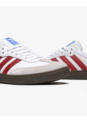 КРОСІВКИ ЖІНОЧІ ADIDAS SAMBA OG WHITE SCARLET АДІДАС САМБА No Brand білі демісезони (367168434)
