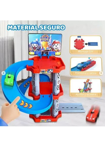 Іграшковий трек паркування Childrens Rail Car MH2004 Щенячий патруль 75 деталей 3 машинки Domotec (367074475)