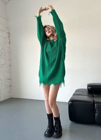 В'язана туніка оверсайз з рваними елементами Україна (328214626)