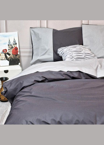 Постельное белье PREMIERE Антрацит/Серое Ранфорс Двуспальное MERISET (306739942)