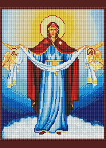 Алмазна мозаїка Ікона Покрови Пресвятої Богородиці 40х50 см SP120 ColorArt (290192155)