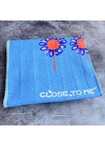 Електропростинь двоспальне з двома зонами з кольоровим малюнком Байка Туреччина 155x170 см 55223 Синій квітка синя Lux (317734607)