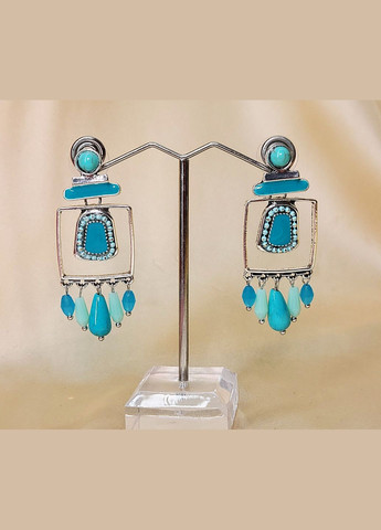 Сережки женские удлиненные Цветные No Brand (331621027)