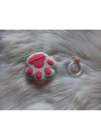 Чохол для навушників AirPods 1, 2 Лапка біла + брелок силіконовий Trends Airpods 1/2 (360897048)