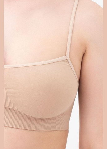 Безшовний топ на тонких бретелях top (naturale), бежевий, S/M Giulia (317751655)