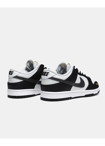 Черные демисезонные кроссовки мужские nike dunk low mini swoosh - black total orange найк данк черные No Brand