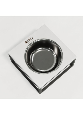 Миска на підставці для котів і середніх собак Base Solo M (1 × 0,8 л) Solo M-212110-GRWH Hollky (365652781)