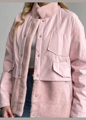 Рожева жіноча тепла куртка колір рожевий р.xxl 450300 New Trend