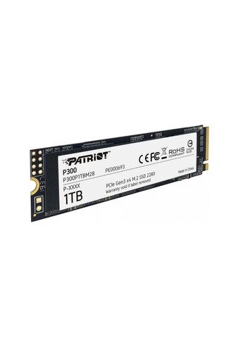 Накопичувач SSD 1TB P300 M.2 2280 PCIe 3.0 x4 NVMe TLC (P300P1TBM28) Patriot (332974440)