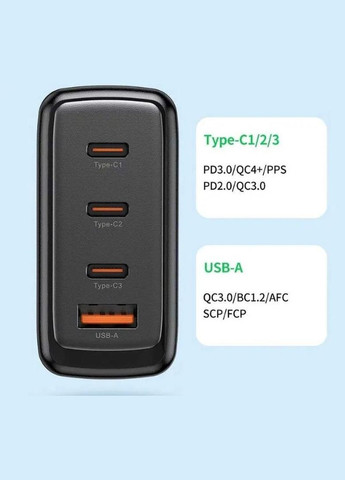 Зарядное устройство 120W GaN 3C+1A JT-G120B TLB01 black Toocki (322701290)