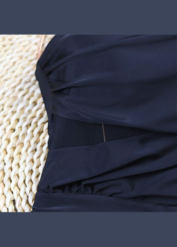 Чорний літній суцільний купальник з сіткою No Brand