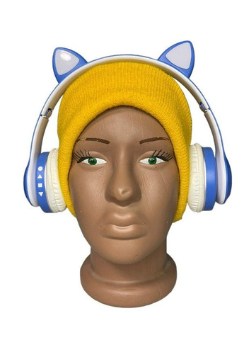 Бездротові навушники cat ear vzv-23m з підсвічуванням + FM-радіо + MicroSD Bluetooth сині (1756375582) No Brand (334675694)