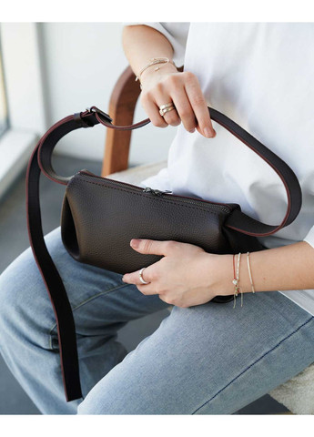 Сумка женская шоколадная экокожа маленькая для повседневного использования мягкая с молнией ProDobro (367267876)