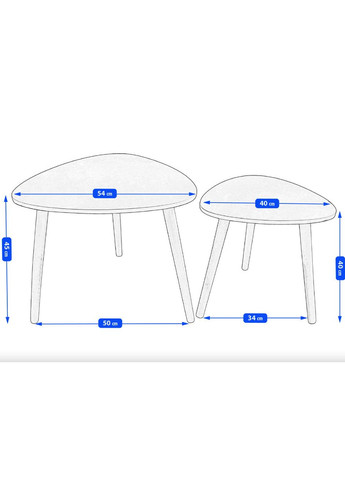 Комплект журнальних столиків Sinsey коричнево Jumi (347601096)
