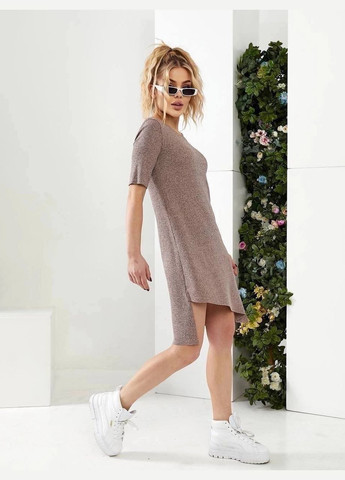 Бежева повсякденний, кежуал жіноча сукня асиметрична Style Point однотонна