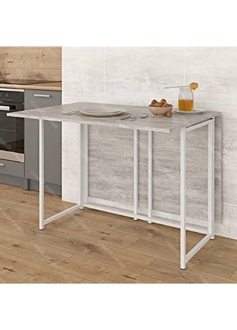 Стол кухонный раскладной лофт, ширина 1175 мм. D-040 Бетон + Черный No Brand (371909596)