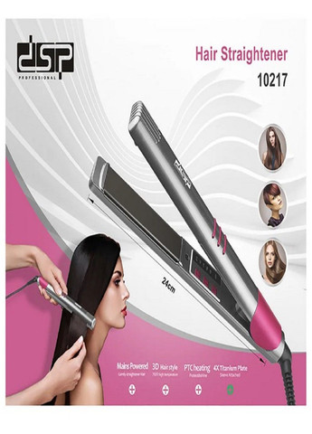Праска для волосся 10217 з регулюванням температури 38 Вт Сірий DSP (302243330)