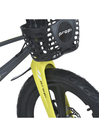 Дитячий велосипед 18 дюймів сірий двоколісний для дітей від 5 років з кошиком та гальмами PROF1 (368756875)