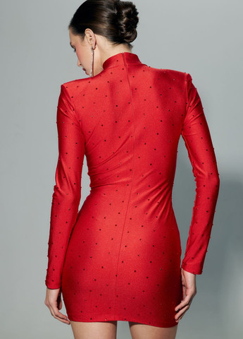 Червона вечірня сукня міні зі стразами червона силуетна Shape of Angel однотонна