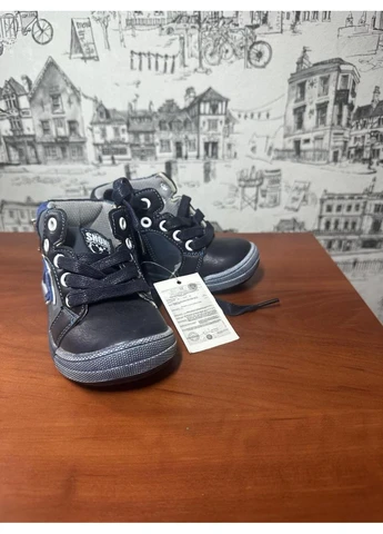 Високі дитячі кросівки для хлопчика сині демісезонні розмір 22, черевики дитячі на шнурівці та блискавці Сонце (400544614)