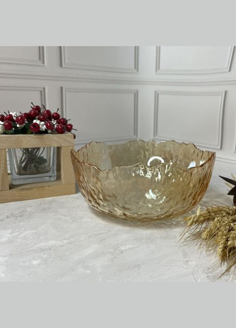 Стеклянный янтарный салатник, 19,5 см. Olens (292309887)