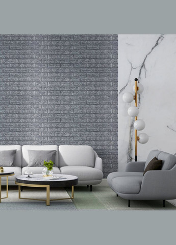 R017-2-20 Панель стінова у рулоні 3D 700х19600х2мм Срібло SW-00002278 Sticker Wall (326812142)