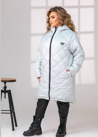 Светло-серая зимняя теплая и сильная зимняя куртка куртка-пальто No Brand