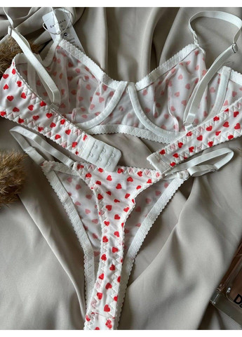 Белый комплект нижнего белья в сетку на чашку вc белый Beisdanna