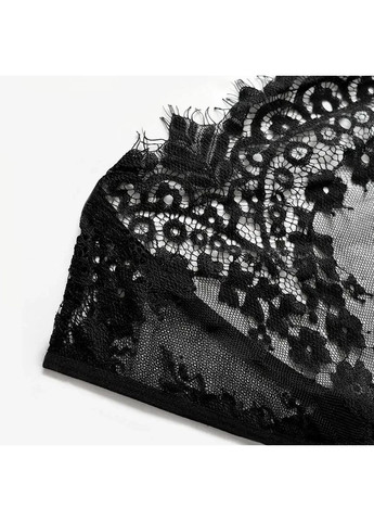 Черный демисезонный черный кружевной комплект нижнего белья с поясом-юбкой. черное женское нижнее белье размера s-xl China