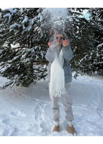 Светло-серая зимняя ✨женская зимняя куртка-дутик с капюшоном и боковыми фиксаторами замеры в описании✨ куртка-пальто Vione
