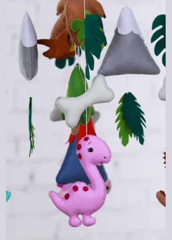 Дитячий музичний мобіль на ліжечко WooolyWool «Веселі динозаврики» з 35 мелодіями No Brand (342757904)