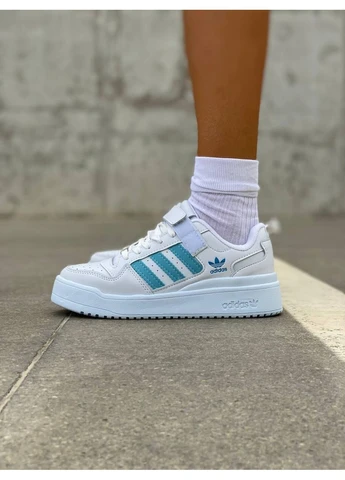Білі кросівки чоловічі adidas forum white blue адідас форум білі демісезон No Brand