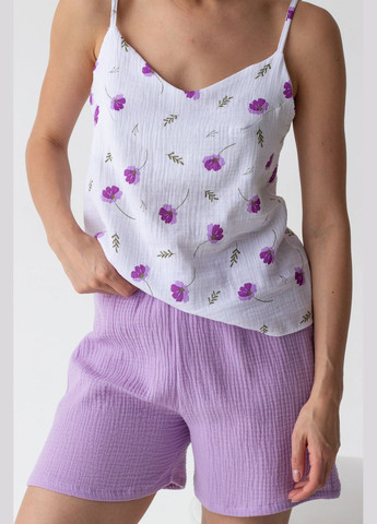 Лавандова всесезон піжама з мусліну майка + шорти Barwa 0327/329 lilac