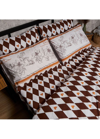 Комплект постільної білизни Бязь Gold Люкс двоспальні 175х210 наволочки 2х50х70 (MS-820009386) Moon&Star Heart Patch (356115114)