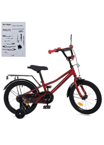 Велосипед дитячий MB 14011-1, 14 дюймів, червоний PROF1 (370977939)