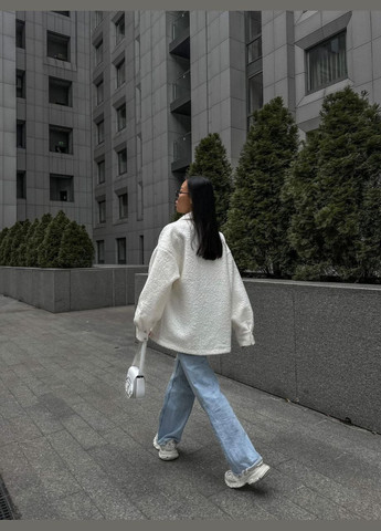 Жіноча сорочка баранчик оверсайз молчного кольору 30743 Fashion (317171600)