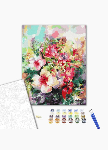 Картина за номерами Фантазійні квіти Картини в цифрах Польові квіти 40х50 Розмальовки Живопис за номерами BS52516 Brushme (308988983)