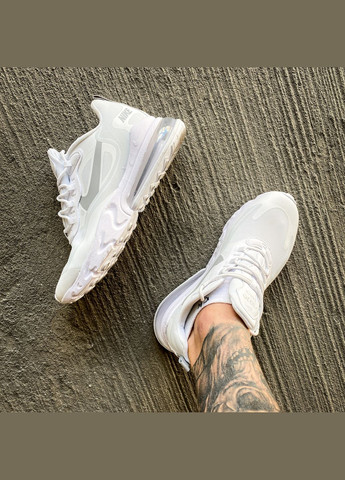 Білі Осінні кросівки чоловічі nike 270 react white reflective | найк 270 реакт білі No Brand
