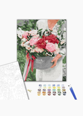 Картина по номерам Цветы в подарок Картины в цифрах на деревянном подрамнике 40х50 Раскраска BS52851 Brushme (308988356)