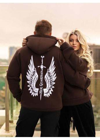 Худі чоловіче оверсайз з принтом “крила” на спині No Brand (366391840)